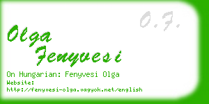 olga fenyvesi business card